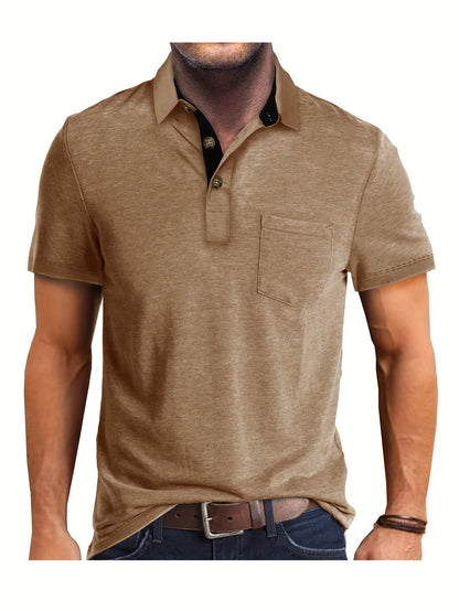 Men's Polo Shirt with Chest Pocket – Modern, Casual Polo Shirt for Everyday and Leisure Wear