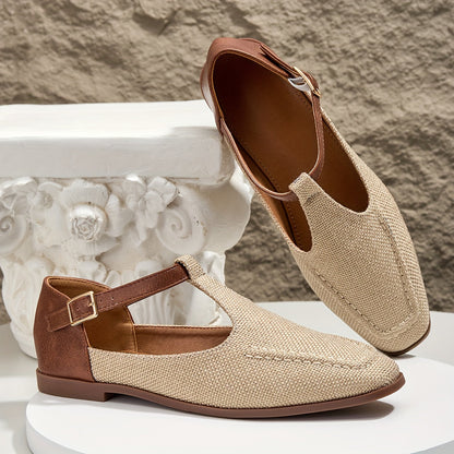 Damen T-Riemen Ballerinas – Elegante Flats für Alltag und Büro