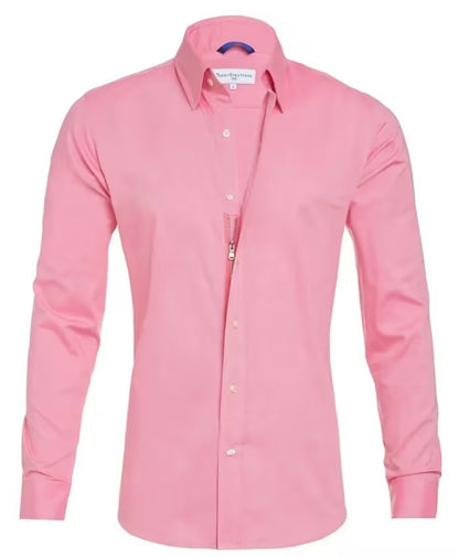 Glenn – Long-sleeve zipper shirt with button design and fashionable collar for men