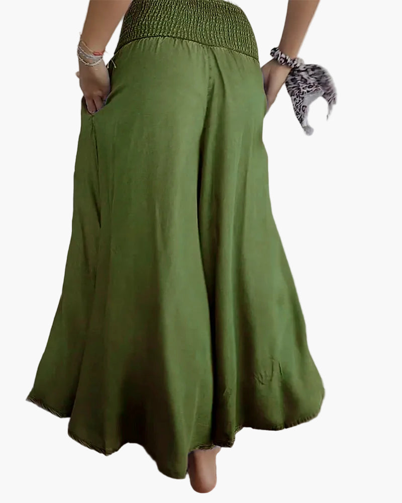 Women's Loose Casual Trousers with High Waist – Relaxed Bohemian Style for Everyday and Vacation