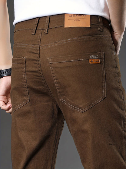 Men's Straight-Cut Casual Pants for Everyday and Work Use