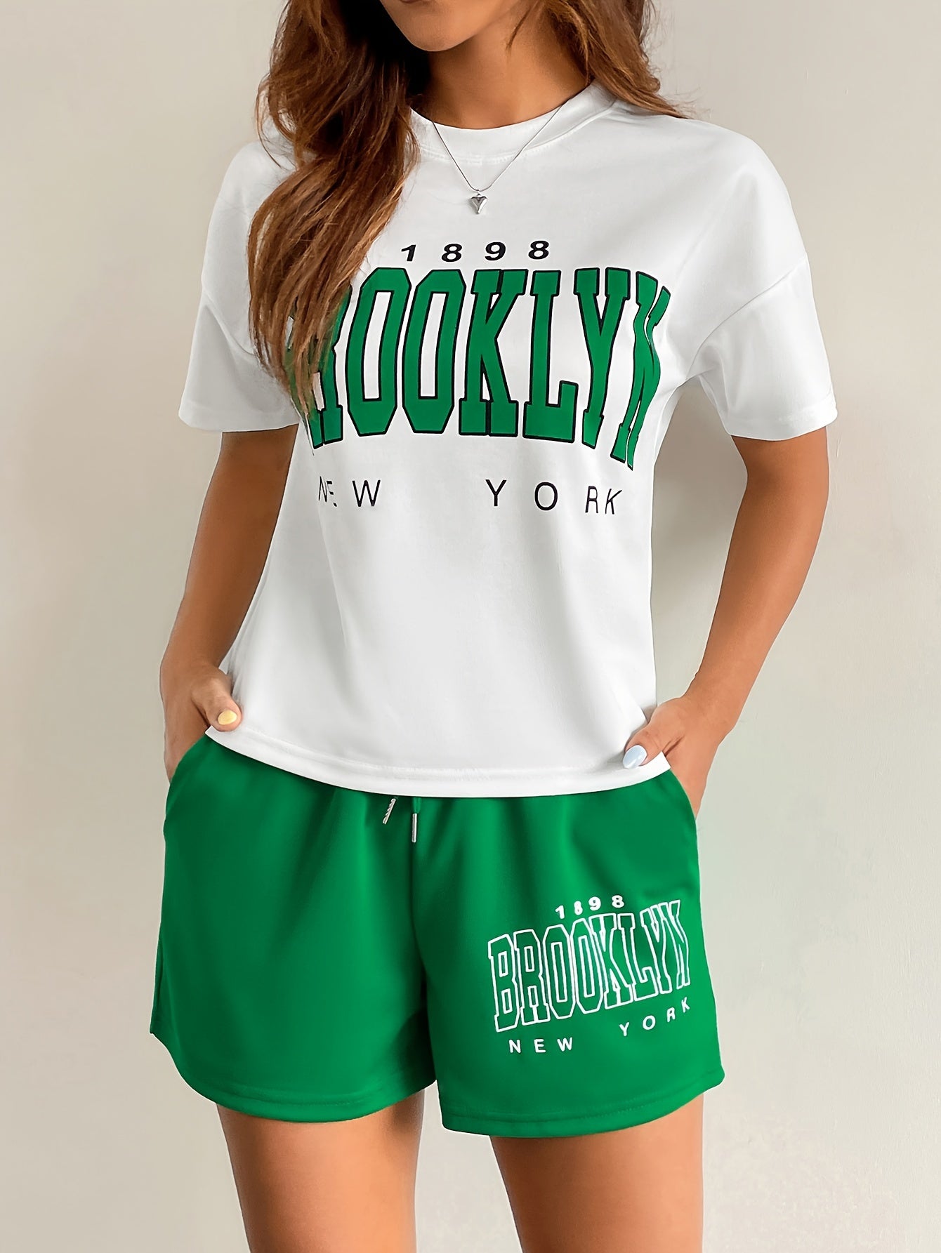 Damen Brooklyn New York Casual Lounge Set – Sportlicher Zweiteiler für Freizeit & Alltag