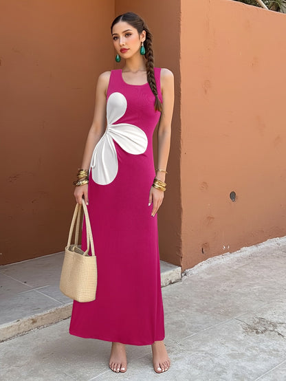 Women's Bodycon Dress with Cut-Out and Floral Design – Summer Party & Casual Style