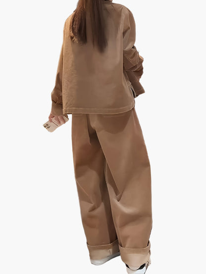 Women's Oversized Suit Two-Piece Set – Elegant Casual Look for Autumn and Winter