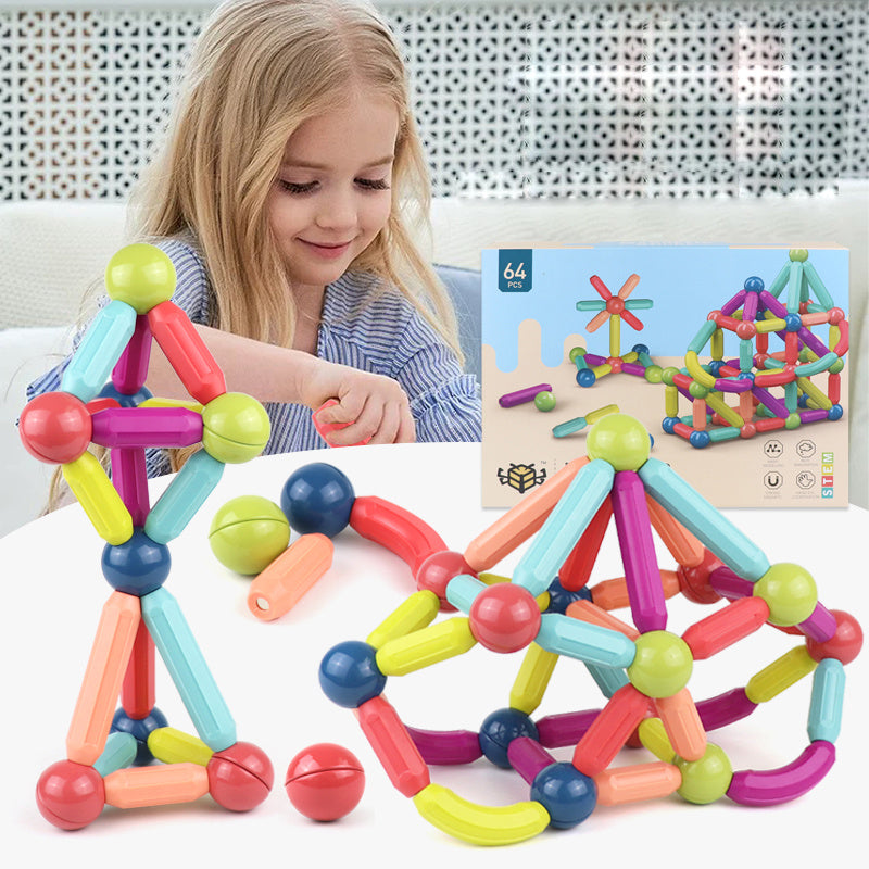 Magnetic construction toy building blocks for children – creative educational toy, educational plug-in game from 1 year old