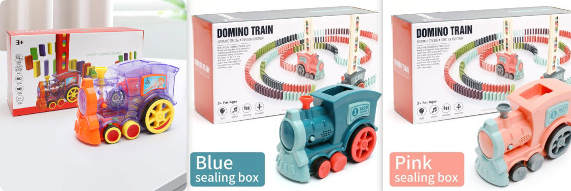 Domino pull toy for children – creative learning game, automatic domino placer, educational toy