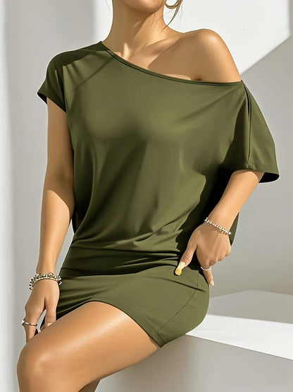 Women's Off-Shoulder Mini Dress in Casual Style – Perfect for Everyday & Going Out