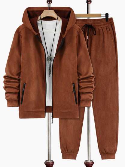 Men's Sweat Suit Set with Hooded Jacket and Zipper – Sporty & Casual for Leisure and Everyday Use
