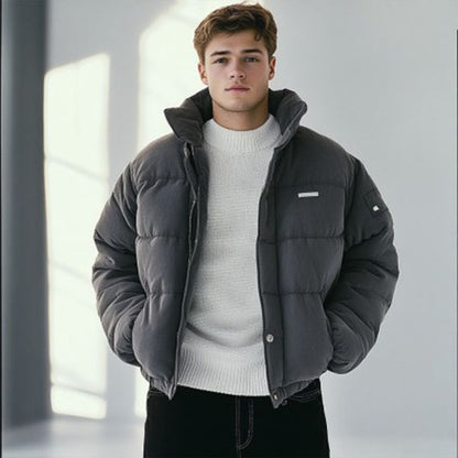 Men's Winter Quilted Jacket – Fashionable Outdoor Companion for Cold Days