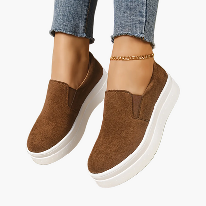 Women's Slip-On Platform Sneakers in Penny Loafer Style for Spring – Comfortable and Elegant Casual Shoes