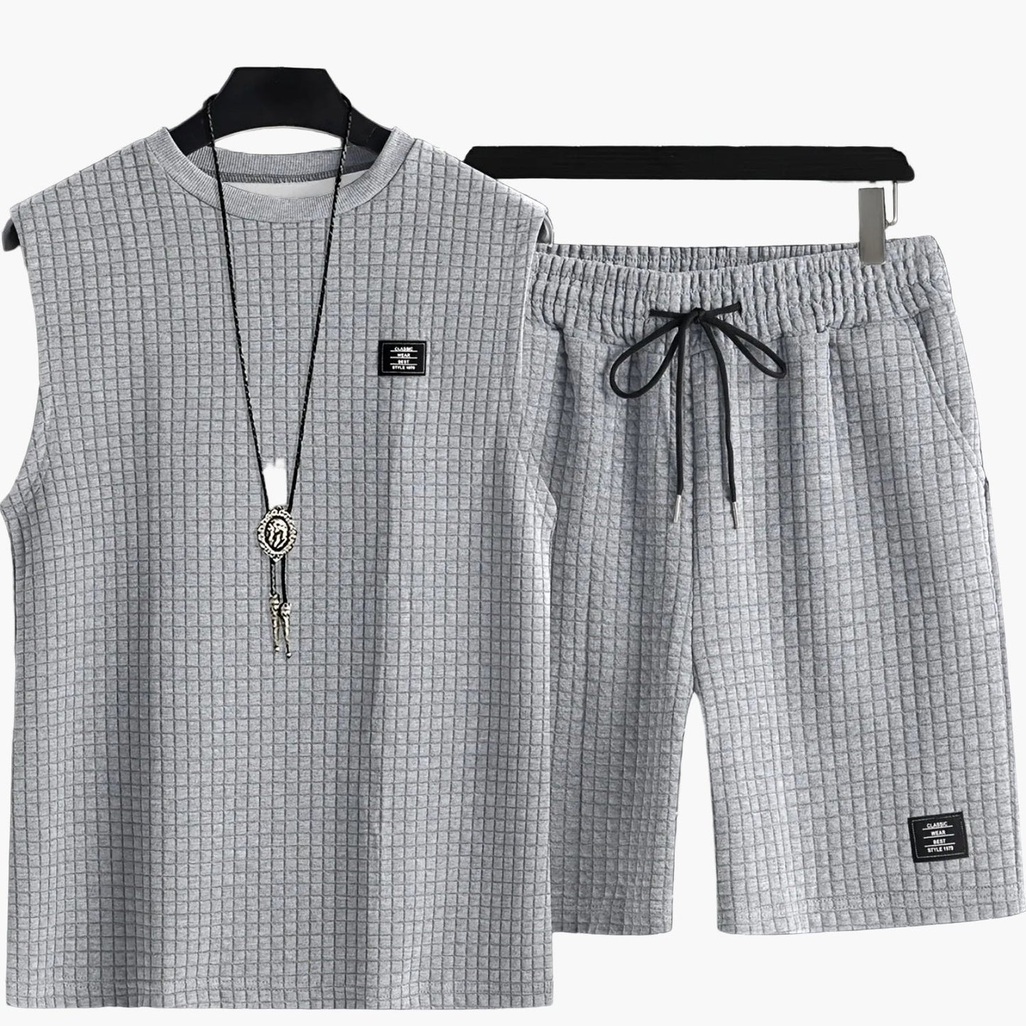 Men's Casual Tank Top Set with Shorts – Fashionable Sleeveless Outfit for Summer & Sports