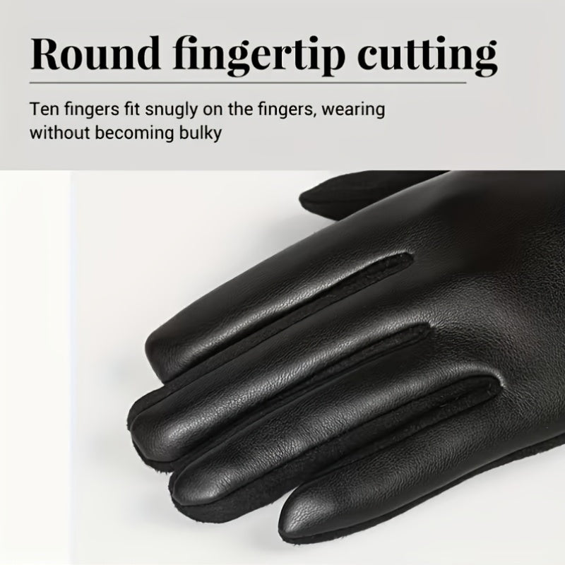 Elegant black women's gloves with decorative buttons