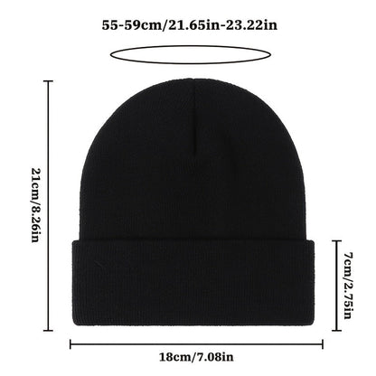 Unisex beanie knit hat with rolled brim, 5-pack in assorted colors