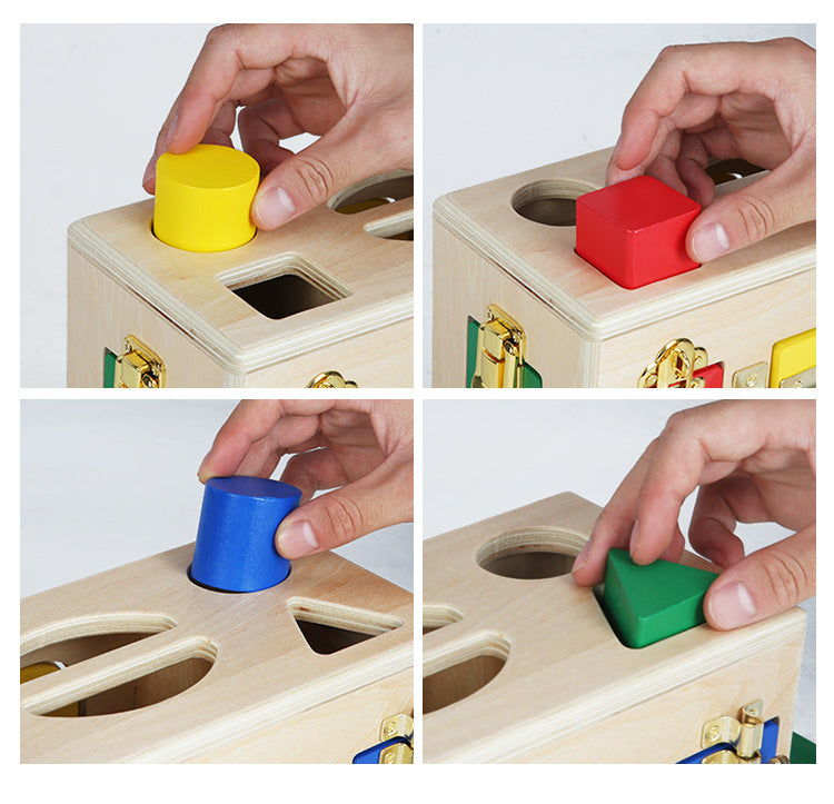 Children's Montessori Educational Toy Shape Sorting Box with Locks – Educational Motor Skills Toy