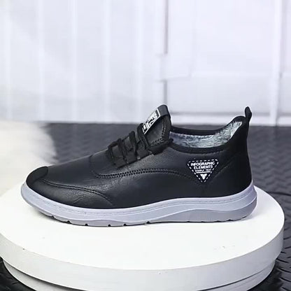 Herren Winterschuhe gefüttert, Freizeitschuhe mit Schnürung, Braun oder Schwarz