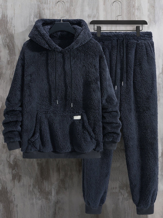Unisex Teddy Fleece Trainingsanzug mit Kapuzenpullover & Jogginghose