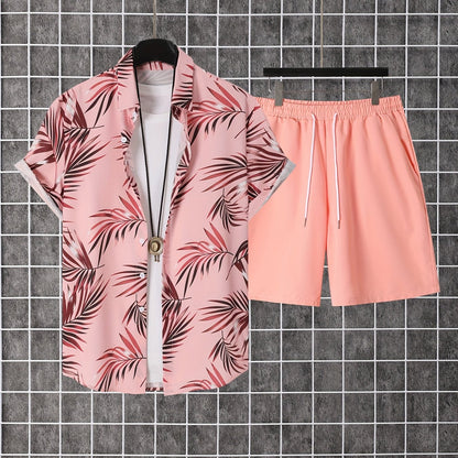 Herren Sommer Set – Kurzarm Hawaiihemd und Shorts, Freizeit Outfit für Urlaub & Alltag
