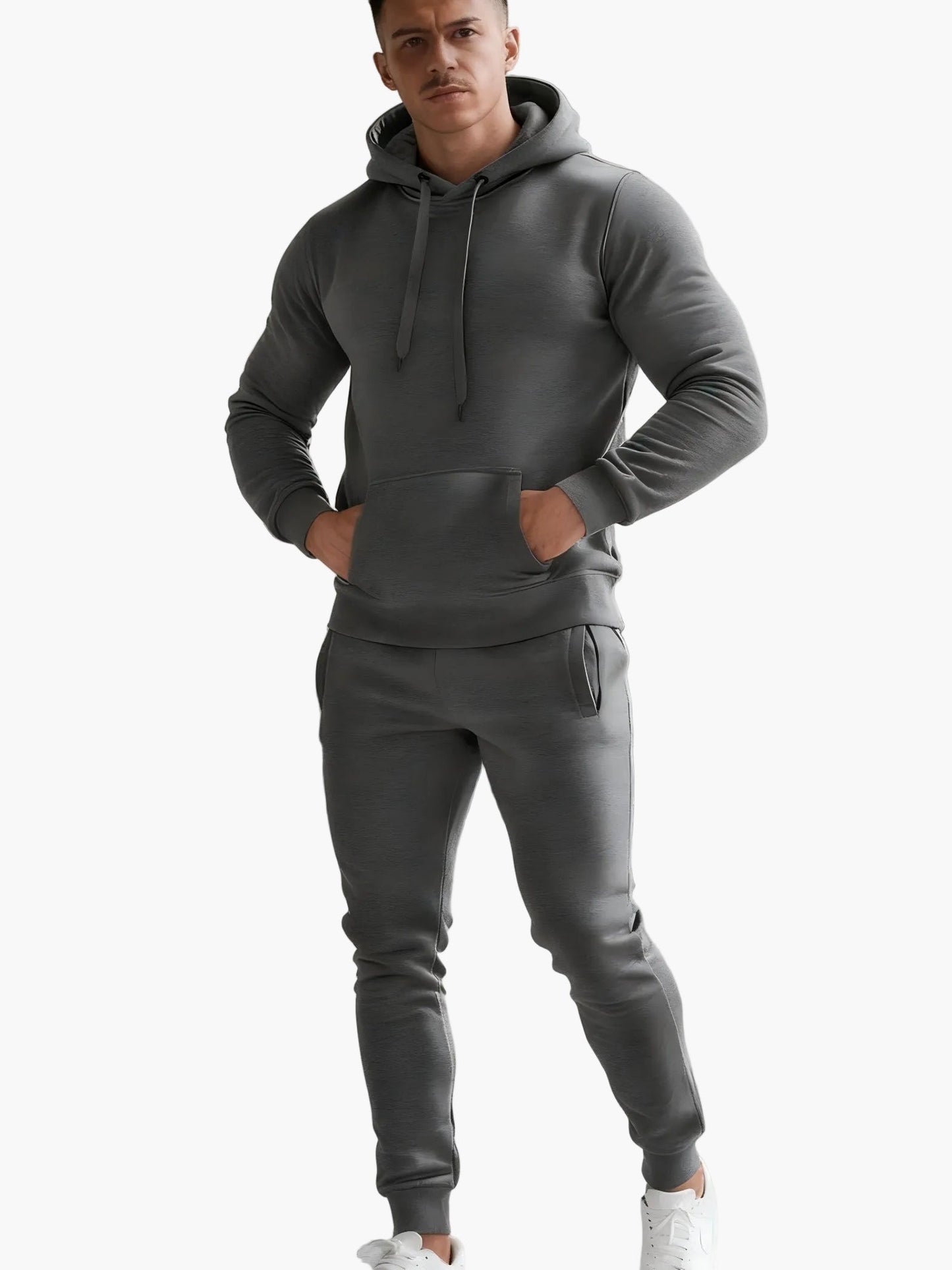 Men's Casual Sports Hooded Sweatshirt and Training Suit Set – Sporty Leisure Hoodie with Sweatpants for Everyday Life and Exercise
