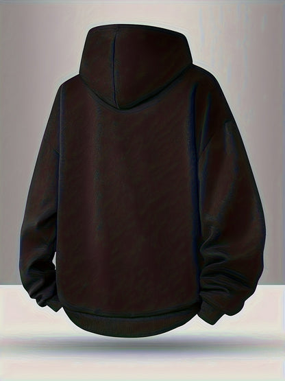 Unisex hooded sweatshirt with zip and star pendant, Black