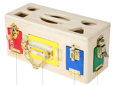 Children's Montessori Educational Toy Shape Sorting Box with Locks – Educational Motor Skills Toy