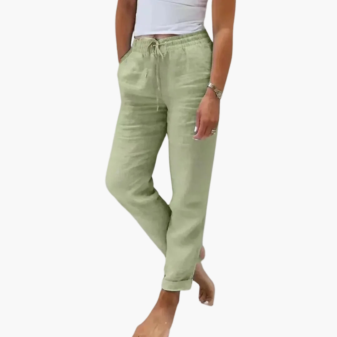 Women's summer trousers with elastic waistband – Comfortable casual pants for everyday and vacation