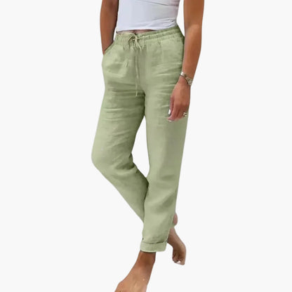 Women's summer trousers with elastic waistband – Comfortable casual pants for everyday and vacation