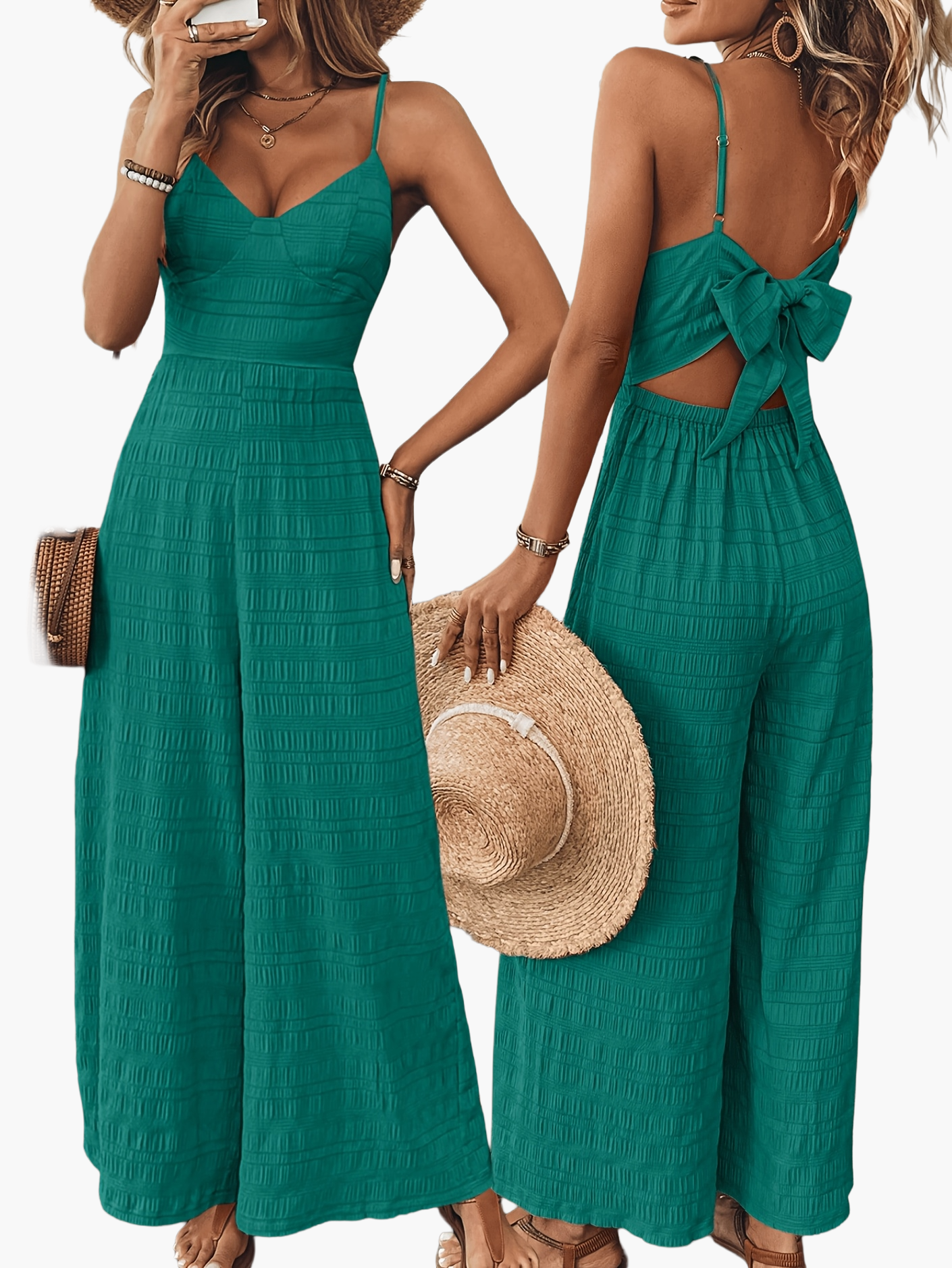 Women's Elegant Jumpsuit with Spaghetti Straps – Perfect for Spring and Summer