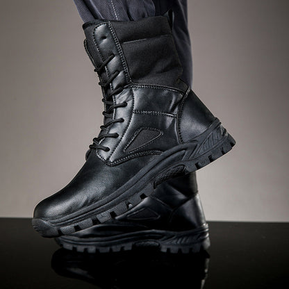 Men's lace-up boots with a high shaft and durable sole