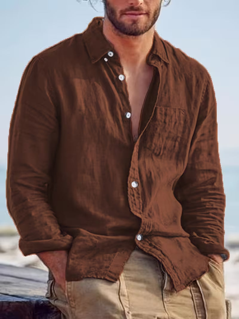 Men's casual shirt with button placket and modern cut for everyday wear and going out
