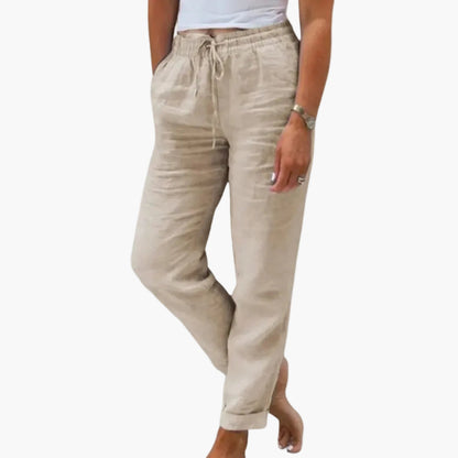 Women's summer trousers with elastic waistband – Comfortable casual pants for everyday and vacation
