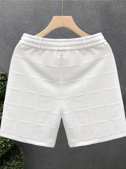Men's casual shorts with modern 3D relief pattern – stylish athleisure for everyday and leisure