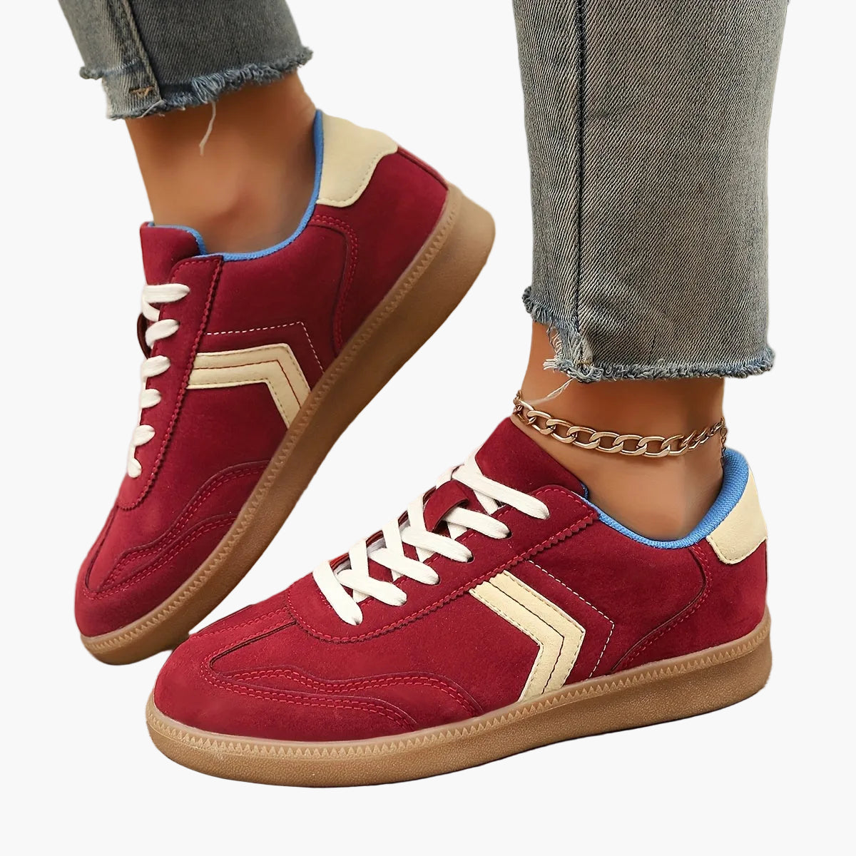 Damen Retro Sneaker Low-Top Freizeitmode – Bequeme Alltagsschuhe