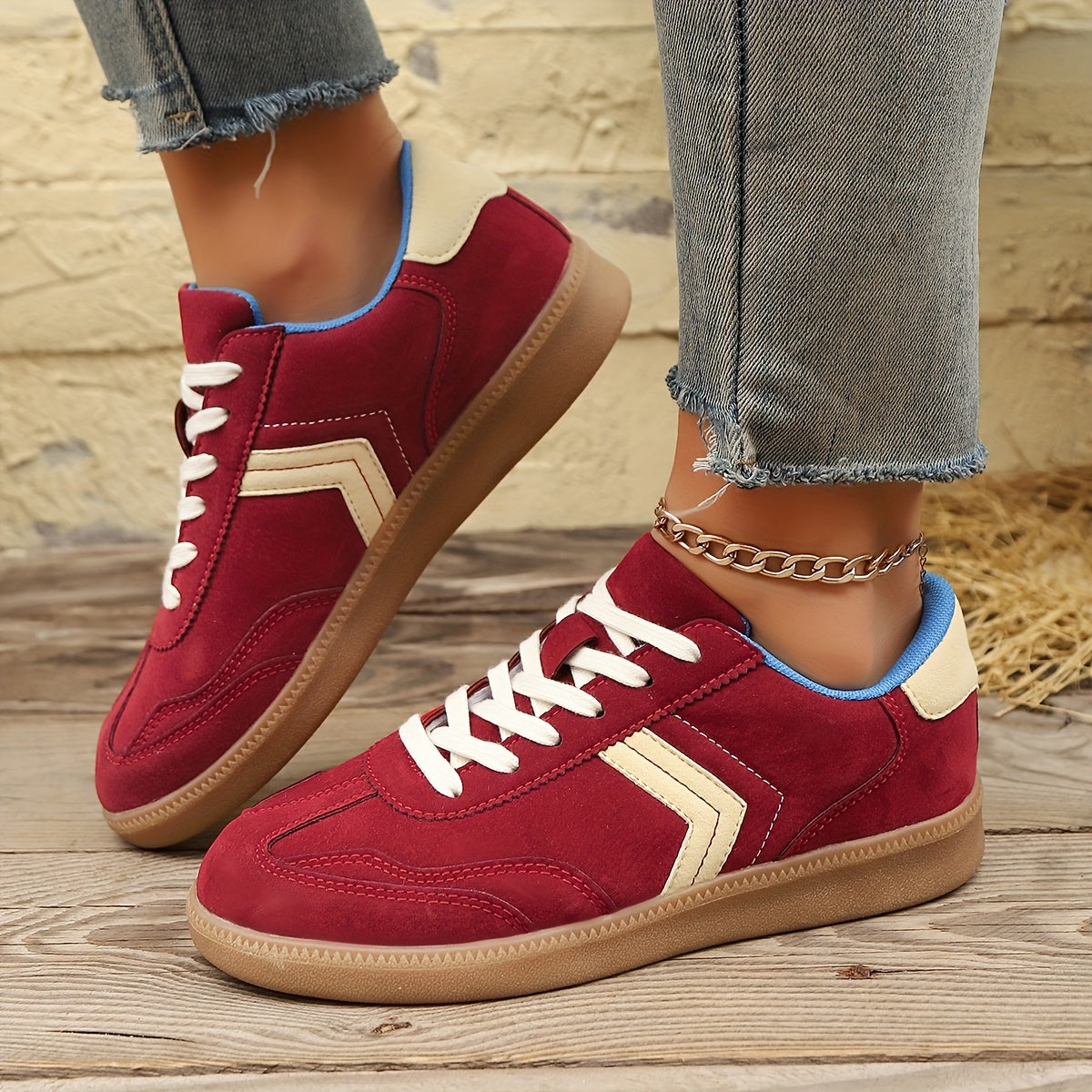 Damen Retro Sneaker Low-Top Freizeitmode – Bequeme Alltagsschuhe