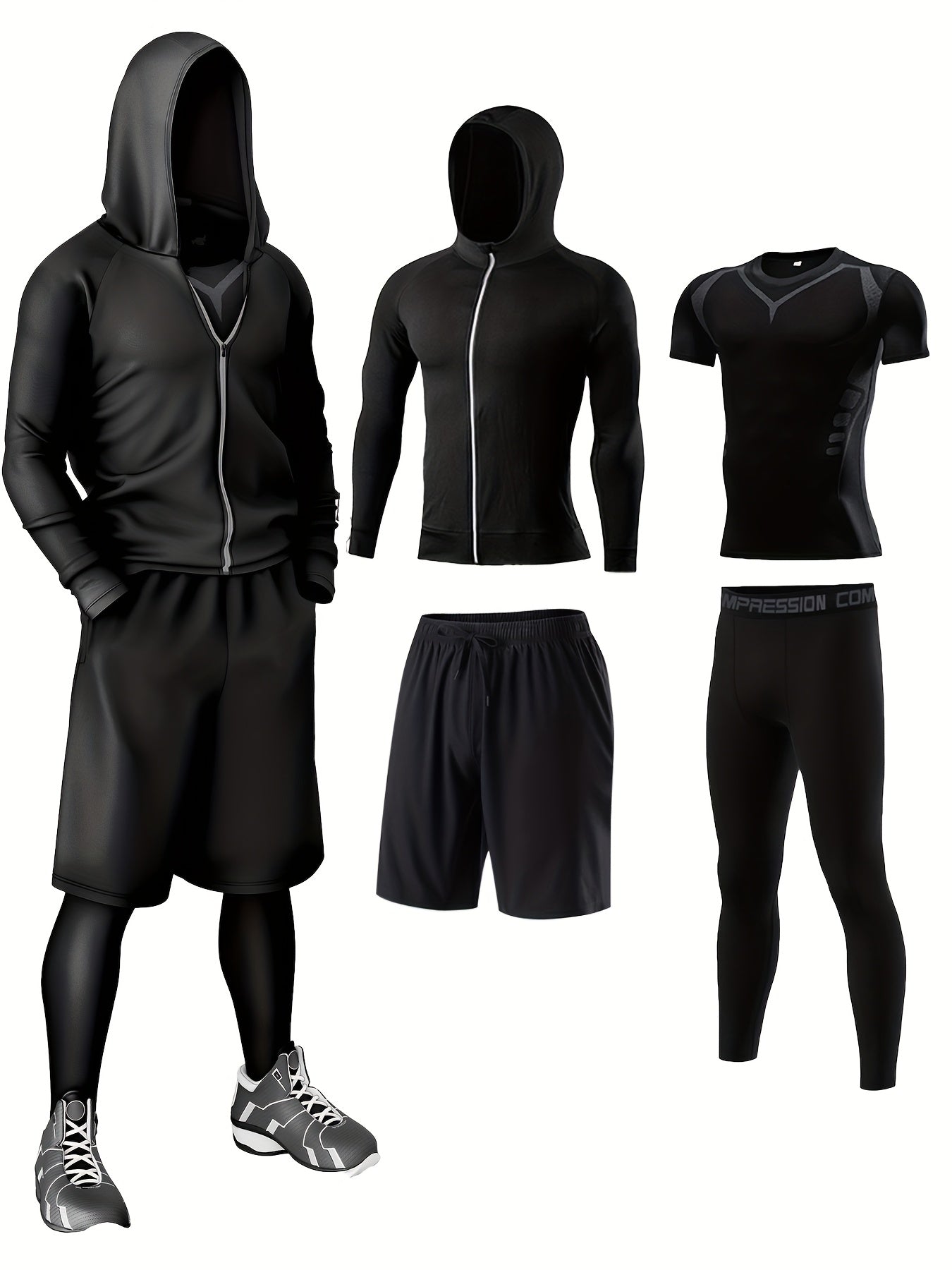 Men's Fitness Complete Training Clothing Set – Sports Outfit for Gym, Running & Outdoor