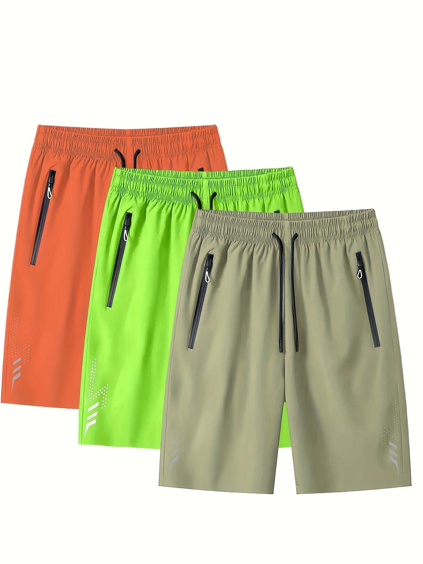 Men's sports shorts with zippered pockets for leisure and training