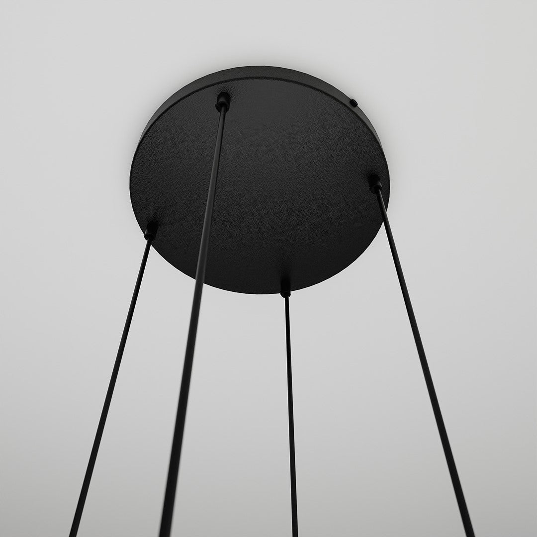 Hanglamp gepoedercoat staal en glas Istar, grafiet en zwart, 4 lichts, 40 x 100 cm, E27