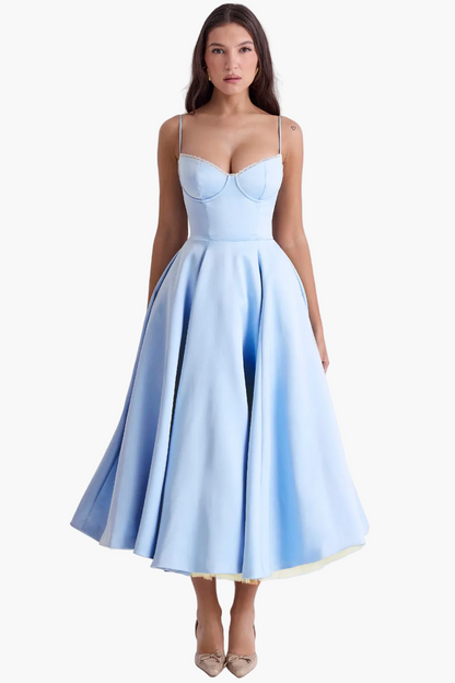 Women's Festive Strapless Dress in Vintage Style for Special Occasions and Evening Events