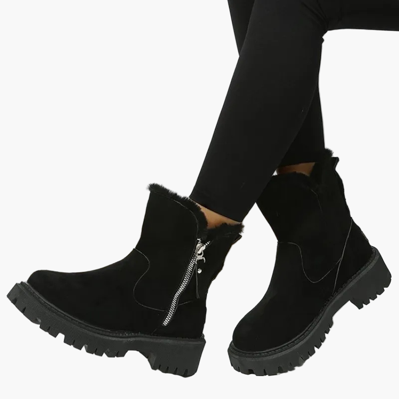 Women's winter ankle boots with warm lining and tread sole – fashionable and comfortable boots for everyday and leisure use
