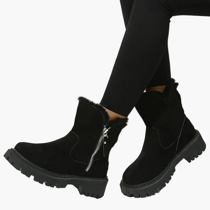 Women's winter ankle boots with warm lining and tread sole – fashionable and comfortable boots for everyday and leisure use