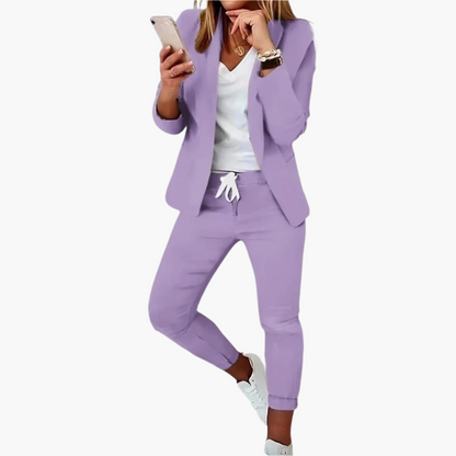 Damen Business Casual Blazer & Jogginghose Set – Modischer Anzug für Alltag & Büro