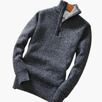 Men's knitted sweater with zipper – modern & versatile for everyday and office use