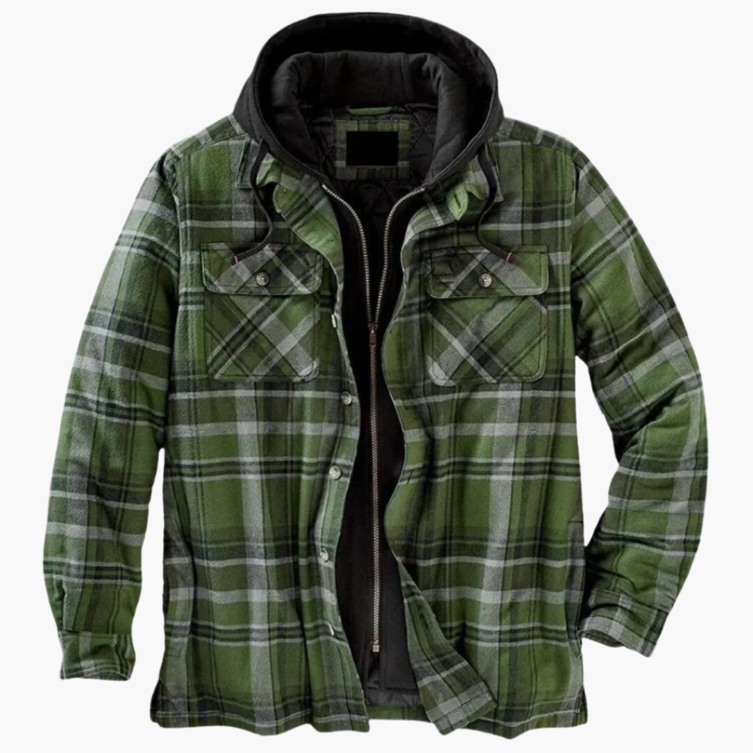 Herren Flanelljacke mit Kapuze – Klassischer Holzfäller-Look, Gefüttert & Vielseitig für Outdoor und Alltag