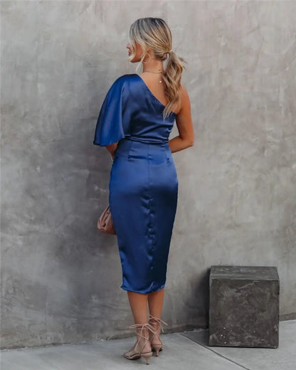 Women's Asymmetrical Mid-Length Dress for Elegant Occasions and Festive Evenings