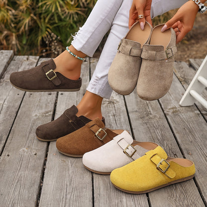 Damen Clogs Mules mit Schnalle – Bequeme Alltagsschuhe im klassischen Stil