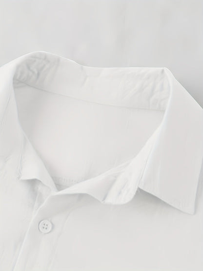 Men's Casual Shirt with Button Placket – Stylish Long-Sleeve Shirt for Beach and Everyday Wear