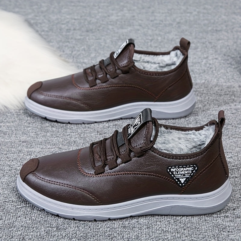 Herren Winterschuhe gefüttert, Freizeitschuhe mit Schnürung, Braun oder Schwarz