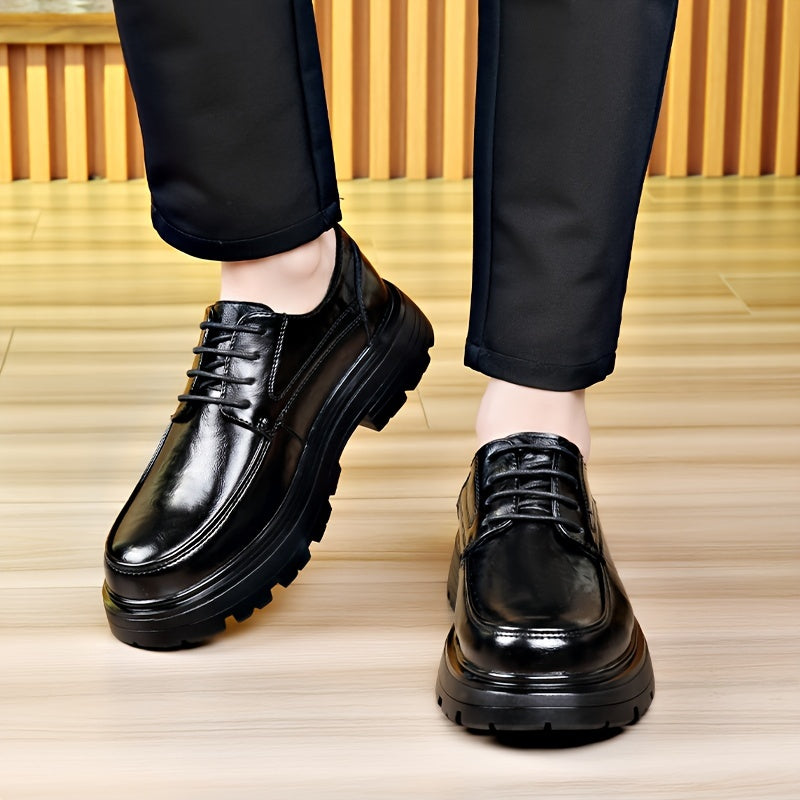 Men's Vintage Lace-Up Shoes for Everyday & Leisure – Fashionable Oxfords with Round Toe