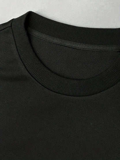 Unisex Langarmshirt im Lagenlook Schwarz-Weiß Oversize