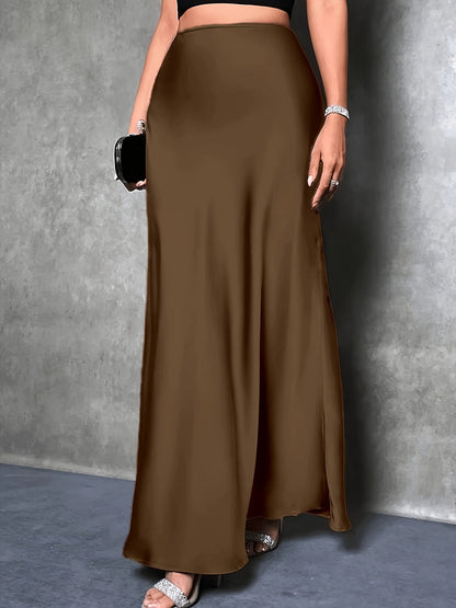 Women's Elegant Maxi Skirt for Evening & Occasion, High Waist, Flared Cut