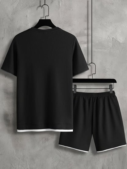 Herren Freizeit Set Kurzarm T-Shirt & Shorts – Sommer Loungewear Sport Outfit